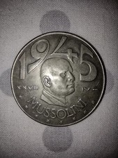 rara moneta 20 lire del 1945 Benito Mussolini per collezionisti