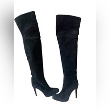 Stivali Gianvito Rossi scamosciati tacco alto sopra il ginocchio misura 37,5