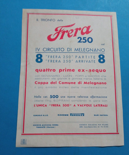 Pubblicita 1934 moto - moto, frera