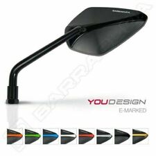 BARRACUDA COPPIA SPECCHI MOTO RETROVISORI A-VERSION NERO PAIR MIRRORS BLACK