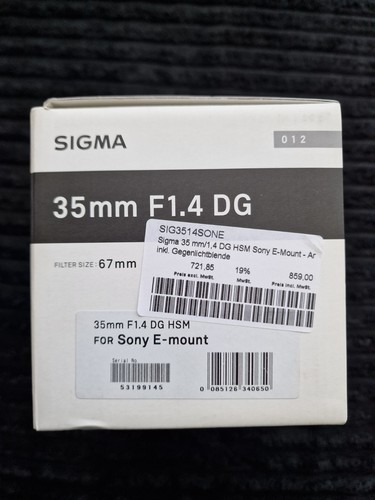 Sigma 35mm art - sigma, (sony