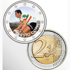 2 EURO - FAUSTO COPPI -COLORATO - SUBITO DISPONIBILE!!!