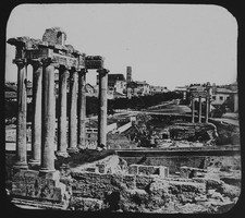 Photo ROME THE ROMAN FORUM RUINS C1890 VICTORIAN Magic Lantern Slide ITALY