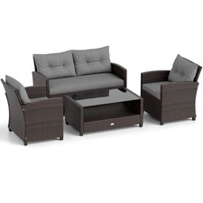 4 PCS Patio Rattan Furniture