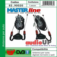 Antenna per Segnale DVBT TV Digitale Terrestre per Auto Autoradio due poli.