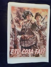 RIPRODUZIONE MANIFESTO LOCANDINA 35x50 CM E TU COSA FAI ? IIWW GUERRA 1944