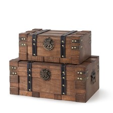 Wooden Boxes with Hinged Lids