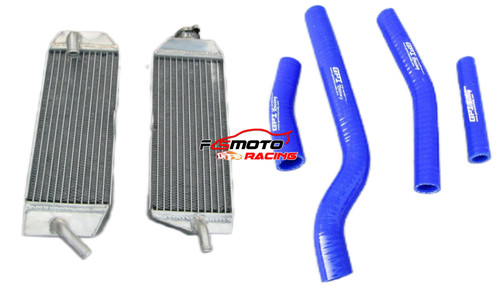 Aluminum radiator blue hose - aluminum, radiator+blue