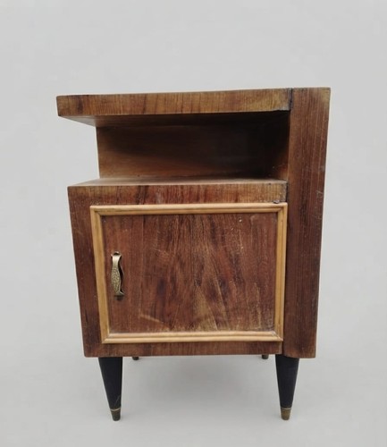 Comodino vintage legno con - vintage,