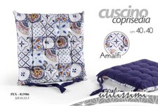 Cuscino Sedia Coprisedia Morbidone Imbottito Con Lacci trapuntato AMALFI 40*40cm