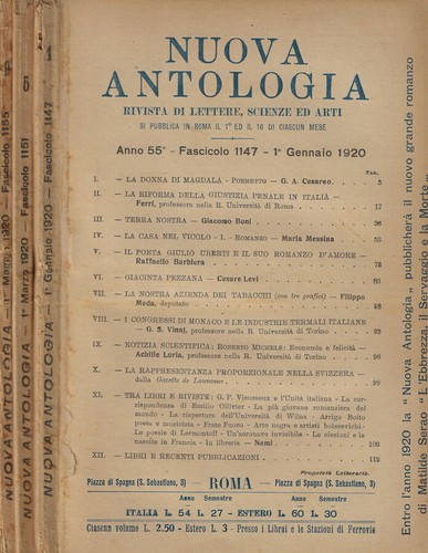 Nuova antologia anno 1920