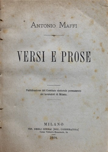 Libro versi prose antonio - libro, e