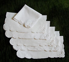 Tovaglioli n.6 Ricamate a mano• Burano • Lino• Vintage