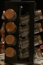 Porta Spezie Latta Nera-16 Vasetti Vetro Tappo Ramato-cm13x13x28 Ruota Sotto