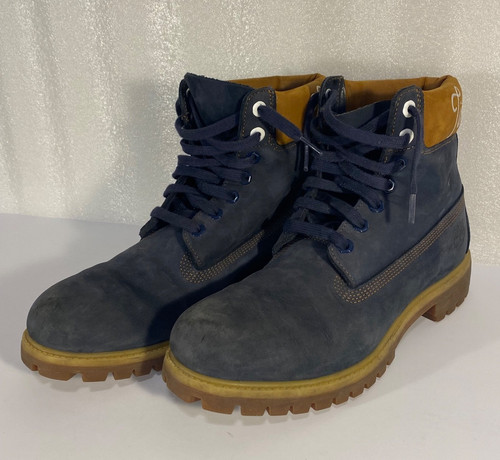 Stivali pelle blu navy - in,