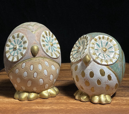Coppia statuine gufo - , in