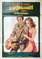 IL SUPERMOLLEGGIATO io bacio tu baci CELENTANO, MINA MANIFESTO ORIGINALE 2F