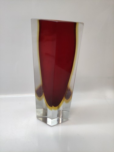 Vaso vetro sommerso - di, rosso
