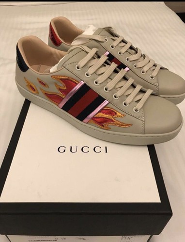 Sneakers gucci pelle - pelle, con