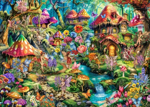 Puzzle con fata - , fiori