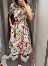 Abito midi camicia con cintura