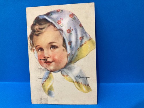 Cartolina bambina mariapia - cartolina, vg