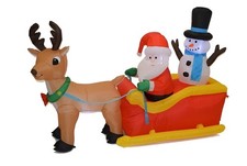 Slitta con renna Babbo Natale