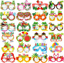 24 Occhiali Hawaiani, Tropicali Hawaiane Occhiali Di Carta，Colorati Occhiali per
