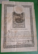 santino HolyCard Relic Reliquia Velo Della Madonna Di Loreto Datato 1775 Cm20x13