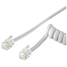 Oem Cavo telefonico spiralato per cornetta 2mt RJ10 4P4C Bianco