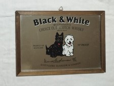 QUADRO A SPECCHIO PUBBLICITARIO BLACK AND WHITE BUCHANAN'S SCOTCH WHISKY PUB BAR