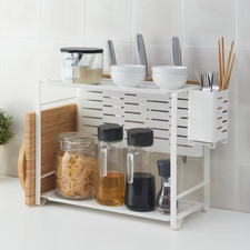 Nuovo IKEA AVSTEG mensola da appoggio cucina organizer bambù/bianco 40x21 cm
