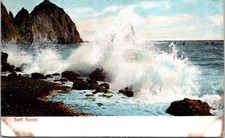 Cartolina d'epoca scena surf onde Rieder 3099 made in Germany retro indiviso