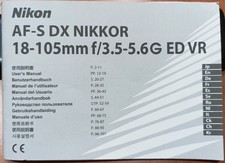 MANUALE ISTRUZIONI AF-S DX