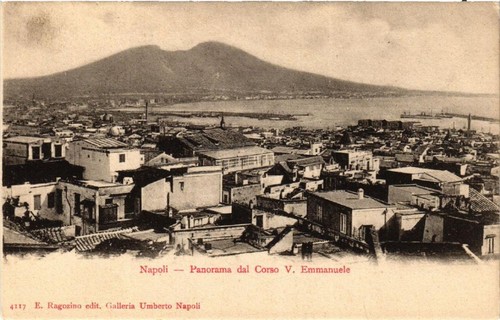 Cpa napoli panorama - napoli, corso
