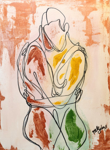 Quadro astratto coppia 12x16