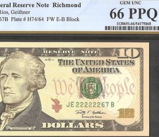 BANCONOTA 10 DOLLARI 2009