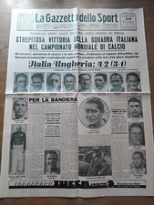 LA GAZZETTA DELLO SPORT 20 GIUGNO 1938 ITALIA VINCE MONDIALI DI CALCIO