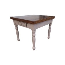 TAVOLO CON TIRI IN NOCE LACCATO 99X87