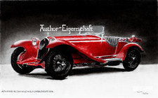 AUTO ALFA ROMEO 8C 2300 MILLE MIGLIA 1931 - Original-Pastellzeichnung 18x28 cm