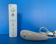 CONTROLLER E NUNCHUCK WII NINTENDO ORIGINALE TELECOMANDO PAD COLORE BIANCO 