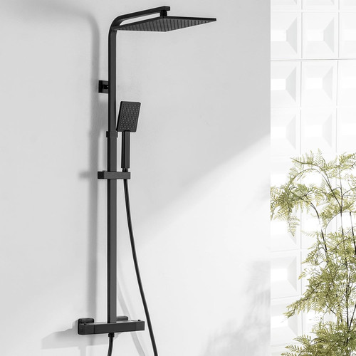 Colonna doccia nera con - doccia,