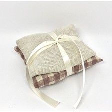 10X RUSTIC Doppio Cuscino Portaconfetti quadretti COUNTRY BOMBONIERA 0VNP