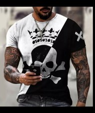 T-shirt Uomo teschio skull. Maglia maniche corte uomo trend 2022 imperator 3XL