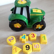 JOHN DEERE TRATTORE CON INCASTRI FORME E NUMERI GIOCATTOLO EDUCATIVO BAMBINI 