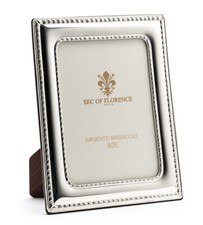Cornice portafoto in argento sterling 925 massiccio con marchio 5x3,5" pollici 7181/9x13 retro legno Regno Unito
