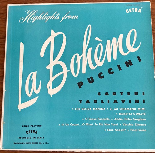 Highlights from boheme - from, la