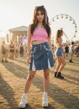 Mini jupe jean - mini-jupe, en