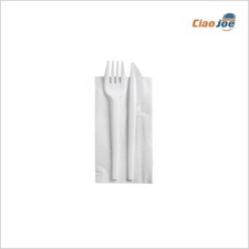 Set Posate Plastica Bis bianche imbustate riutilizzabili catering 1000 set