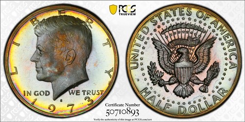Pr67 1973 50c kennedy - pr67,